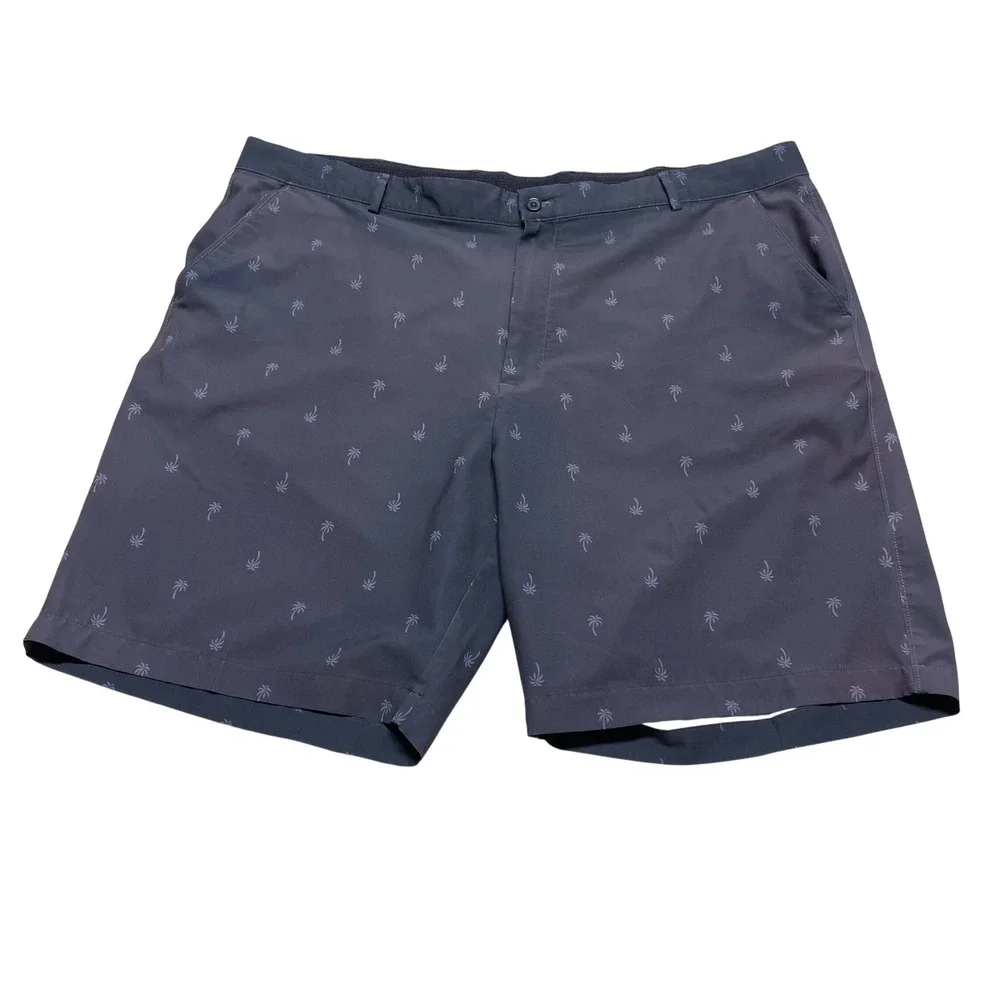 Greg Norman Mens Golf Shorts 44 Blue Palm‎ Tree Print Stretch Performance